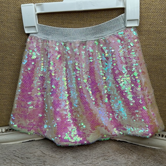 Hatley | Pink & White Sequined Iridescent Skirt - Picture 2 of 7